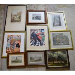 Approx 9 framed prints