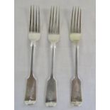 3 large silver dinner forks London 1900 weight 7.
