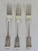 3 large silver dinner forks London 1900 weight 7.