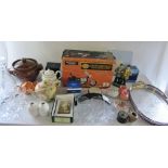 2 boxes of assorted ceramics, glassware and silver plate inc Royal Crown Derby, Caithness, Aynsley,