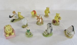 Royal Doulton Winnie the Pooh figures inc limited edition Wol signs the rissolution signed by the