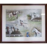 Limited edition Desert Orchid print signed in pencil by Louise Wood and numbered 16/500 75.