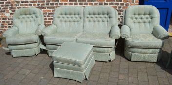 3 piece suite with matching footstool