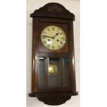 1930's oak case wall clock