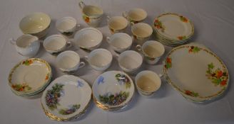 Part tea services including Royal Vale and Grindley