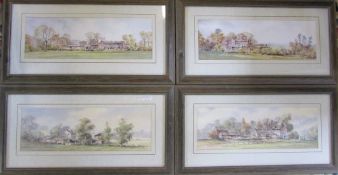 Set of 4 landscape prints by D Keith Johnson 59 cm x 31 cm