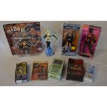 Various action figures including Widow,