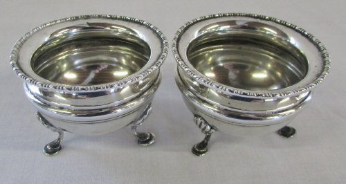 Pair of silver salts Birmingham 1910 weight 3.