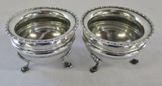 Pair of silver salts Birmingham 1910 weight 3.