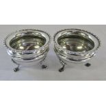 Pair of silver salts Birmingham 1910 weight 3.