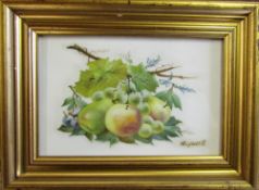 Hand painted plaque by Royal Crown Derby artist W Rayworth 24 cm x 18 cm