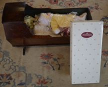 Victorian cot with dolls including Ashton Drake