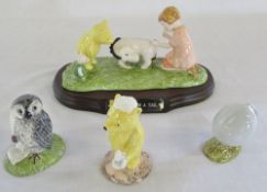 Royal Doulton Winnie the Pooh figures inc Eeyore loses a tail & limited edition 845/2500 Wol signs