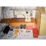 Singer 320k2 free arm convertible electric sewing machine, 1950s/1960s with original manual,