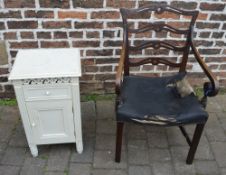 Georgian Chippendale style chair (distressed) and painted cabinet