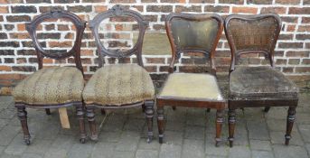 2 pairs of Victorian chairs