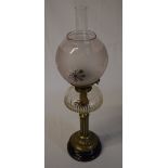 Paraffin lamp with glass shade