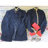 2 military jackets with associated buttons/badges etc
