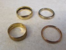 4 9ct gold rings total weight 9.