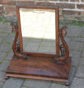 William IV/Victorian mahogany toilet mirror