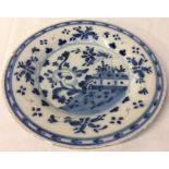 18th century English Delftware plate