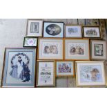 Quantity of needlepoint pictures