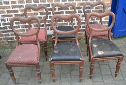 6 Victorian balloon back chairs