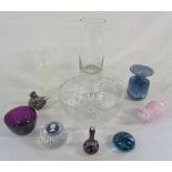 Various glassware inc Kenneth Turner & Wedgwood