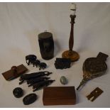 Various treen, carved animals,