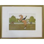 French artist's proof print 19/24 of a rearing horse and rider by Vincent Haddelsey (1934-2010)