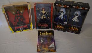 5 boxed Chaos! Comics figures including Lady Death and Chastity