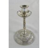 Silver taper candle holder Chester hallmark (weighted base) H 10 cm