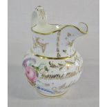 19th Century Staffordshire hand painted jug with inscription 'Thomas & Ann Richardson Ashbourne