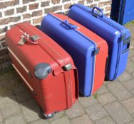 3 Samsonite hard shell suitcases
