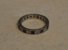 18ct gold sapphire and diamond full eternity ring, approx weight 3.