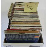 Box of over 170 7"/45 rpm singles from the 1980s