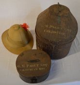 Possibly WWI Wolsey pattern pith helmet and case,