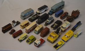 Quantity of die cast model cars including Dinky and Corgi, Batmobile,