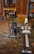 Reebok rowing machine (damaged screen) and a Roger Black cross trainer