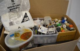 Large quantity of model making equipment including scenic accessories, airbrush paints,