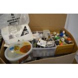 Large quantity of model making equipment including scenic accessories, airbrush paints,