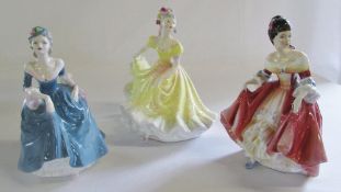 Royal Doulton 'Southern Belle' HN2229 and 'Ninette' HN2379 & Coalport Ladies of Fashion 'Regina'