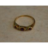 18ct gold diamond and ruby ring, approx weight 2.