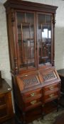 Late 19th cent / early 20th cent bureau bookcase H220cm W90cm