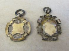 2 silver fobs Birmingham hallmarks weight 0.