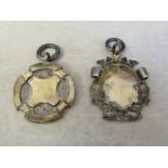 2 silver fobs Birmingham hallmarks weight 0.