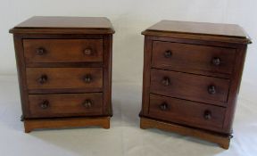 Pair of miniature chest of drawers H 28.