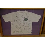 Framed Wimbledon signed T shirt (glass af)