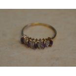 9ct gold amethyst and cubic zirconia ring, approx weight 1.