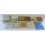 Selection of ceramic tiles including 18th & 19th century